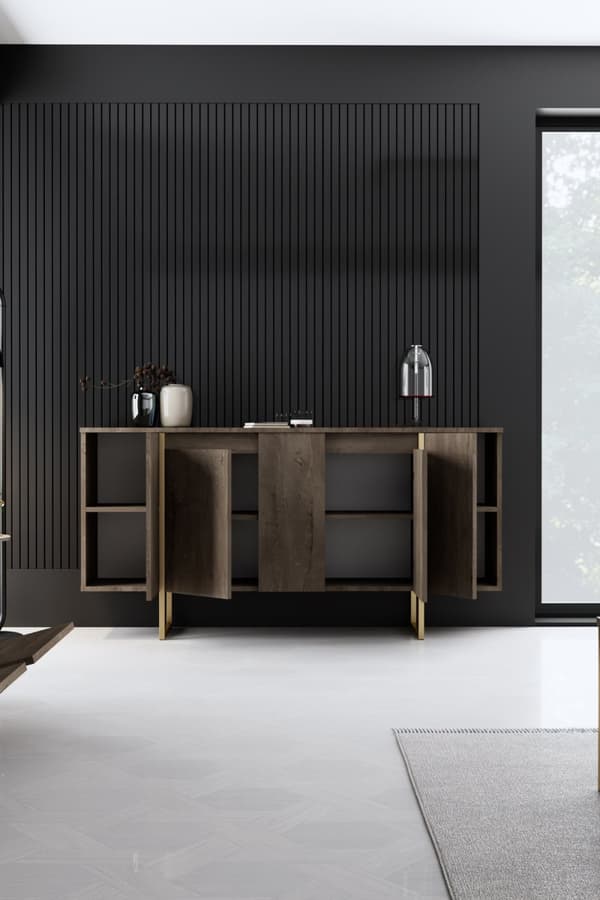 Console Luxe - Valnöt, Guld