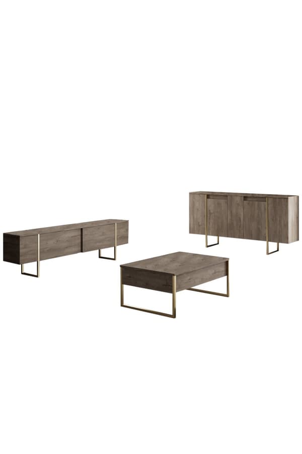 Console Luxe - Valnöt, Guld