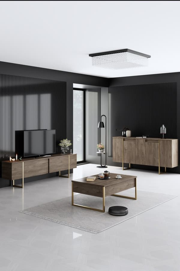 Console Luxe - Valnöt, Guld
