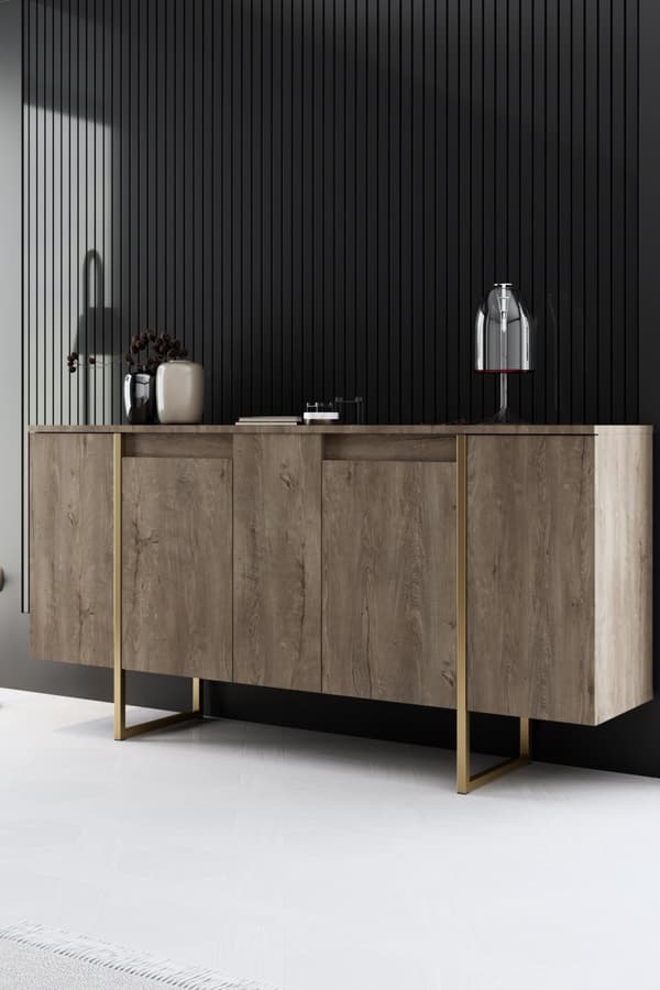 Console Luxe - Valnöt, Guld