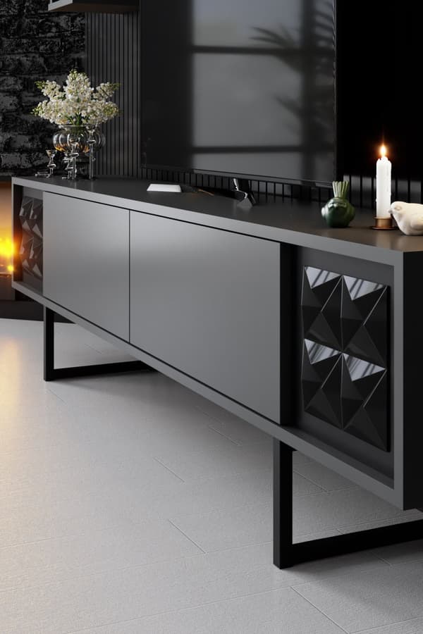 Vardagsrumsmöbler Set Black Line Set - Antracit, Svart