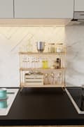Miniatyrbild 3 av 9: Vägghylla Masa Üstü 3 Katlı Organizer, Servis Rafı
