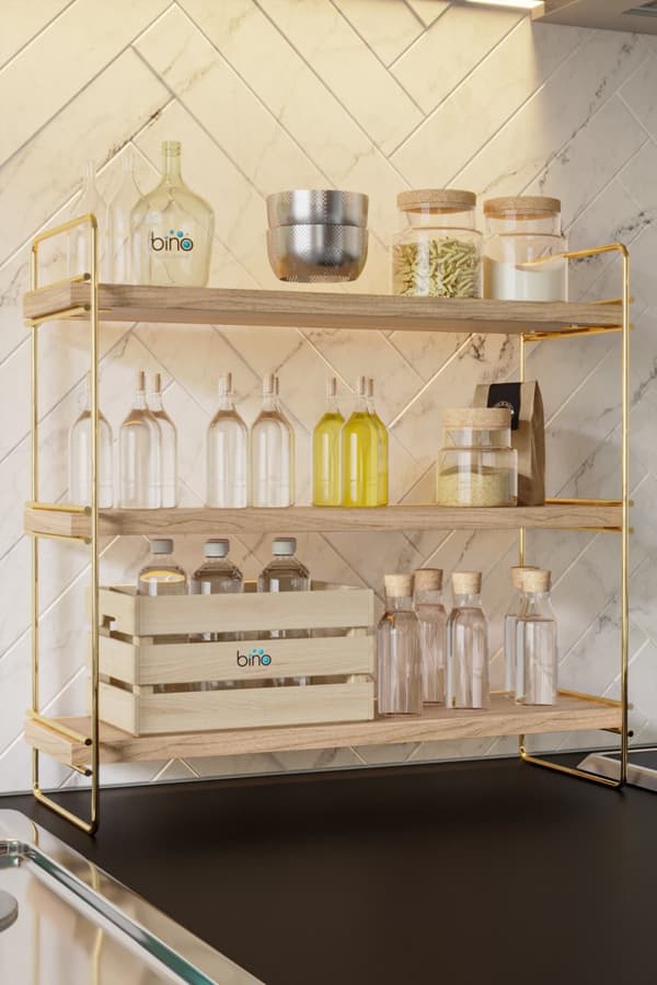Vägghylla Masa Üstü 3 Katlı Organizer, Servis Rafı