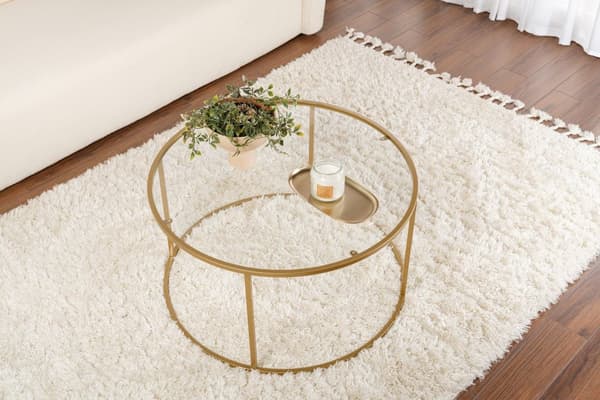 Sofabord Guld-Transparent-80