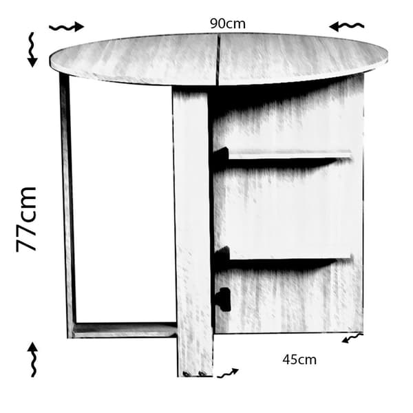 Fällbord mitten - kaukasisk ek