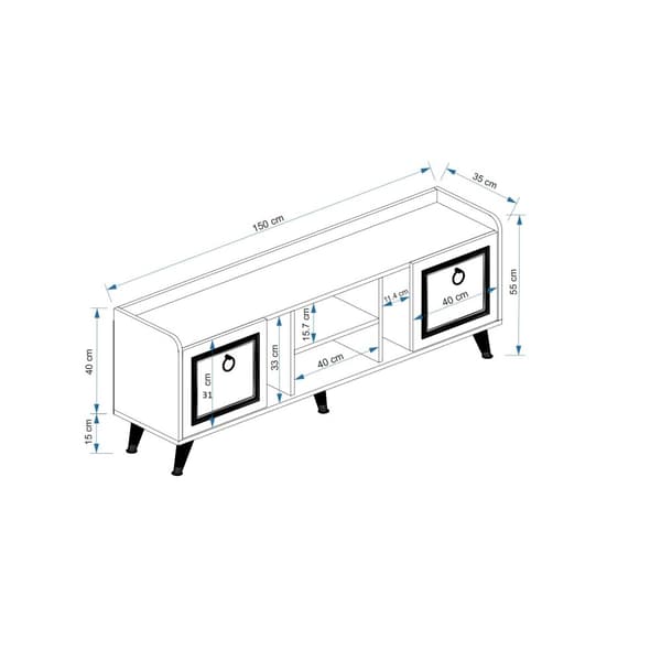 TV-enhet Ruby - Vit