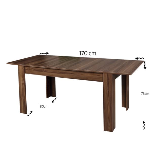 Utdragbart matbord Oblo - Valnöt