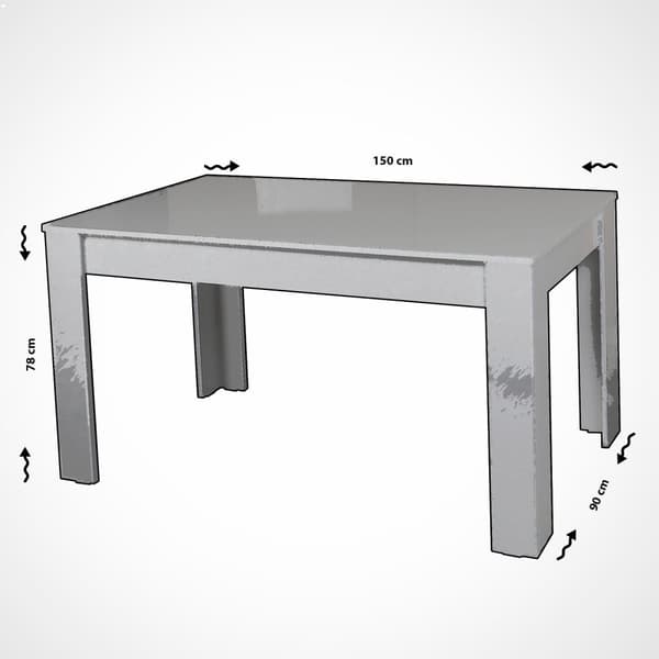 Utdragbart matbord Bois - Blankvit