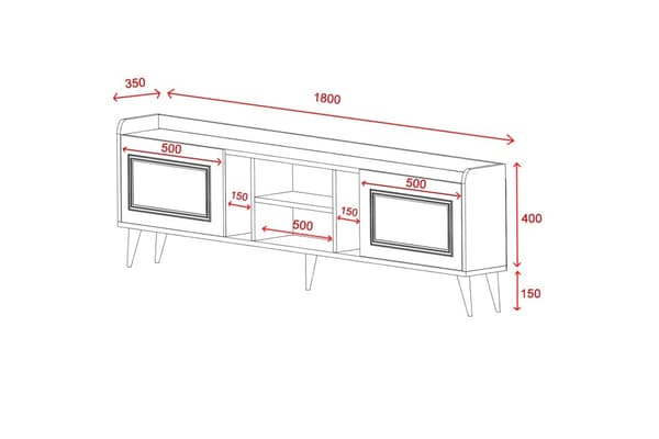 TV-stativ Rudy v2 - Hvit, Gull