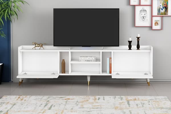 TV-stativ Rudy v2 - Hvit, Gull