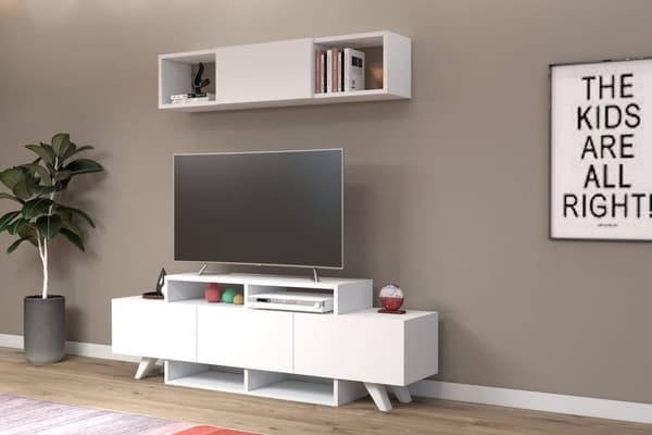 TV-enhet Alwin-enhet - Hvit