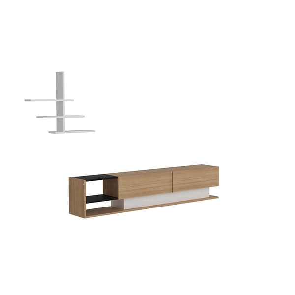 TV-enhet Liza - Teak, Hvit