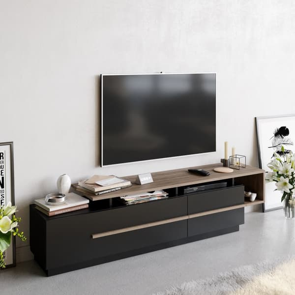 TV Stand Pia - Sort, Valnød