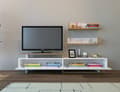 Miniatyrbilde 1 av 4: TV-enhet Ayaz - Hvit, Teak