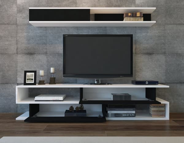 TV Unit Sims - Svart, Vit