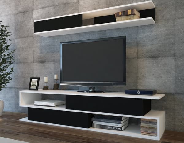 TV Unit Sims - Svart, Vit