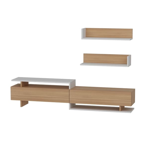 TV-enhet Ayaz - Teak, Vit