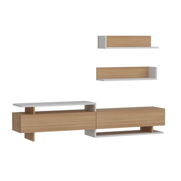 TV-enhet Ayaz - Teak, Vit