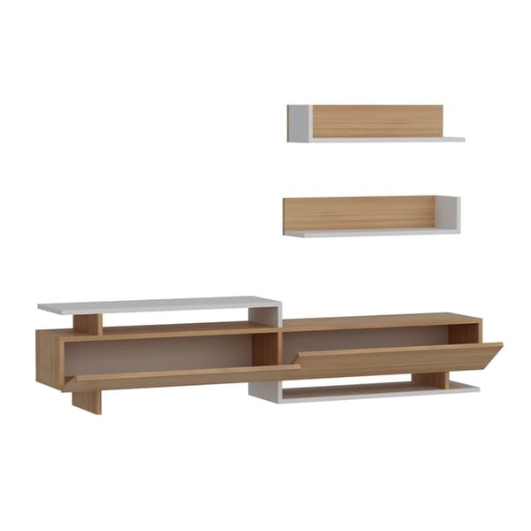 TV-enhet Ayaz - Teak, Vit