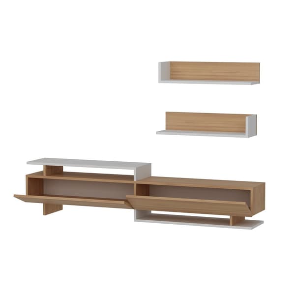 TV-enhet Ayaz - Teak, Vit