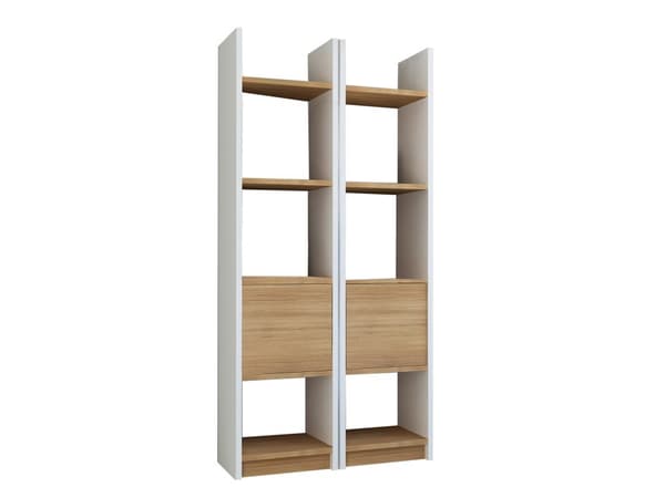 Bokhylle Esbi 102 - Hvit, Teak