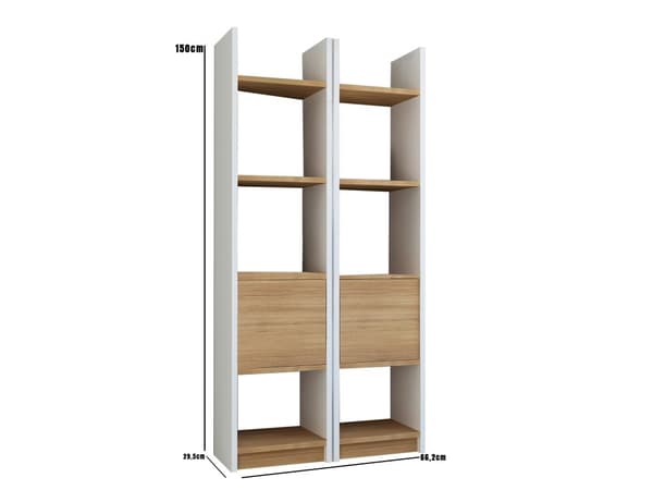 Bokhylle Esbi 102 - Hvit, Teak