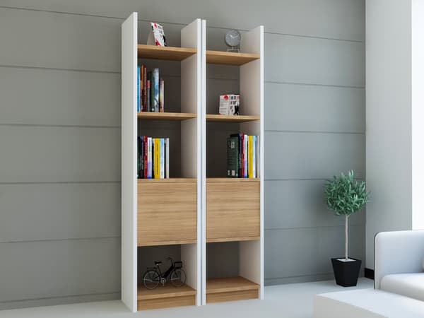 Bokhylle Esbi 102 - Hvit, Teak