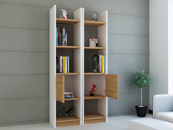 Bokhylle Esbi 102 - Hvit, Teak