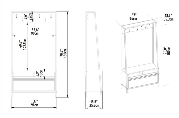 Hall Stand Devin - Hvid