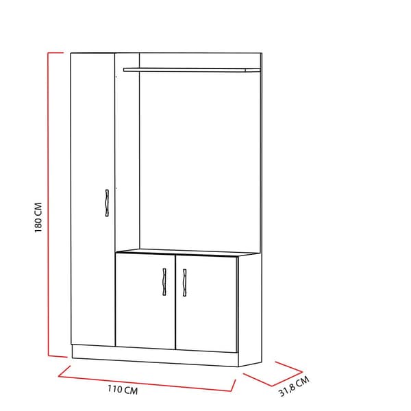 Hall Stativ Naturel - Vit