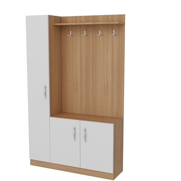 Hall Stativ Naturel - Teak, Vit