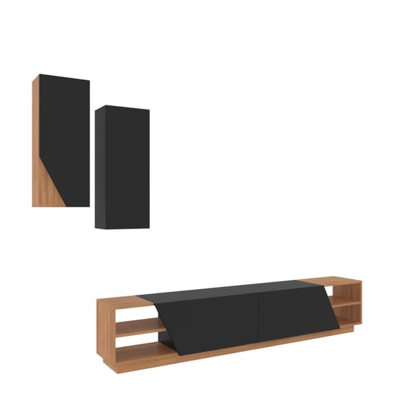 TV-enhet Zebra - Svart, Teak