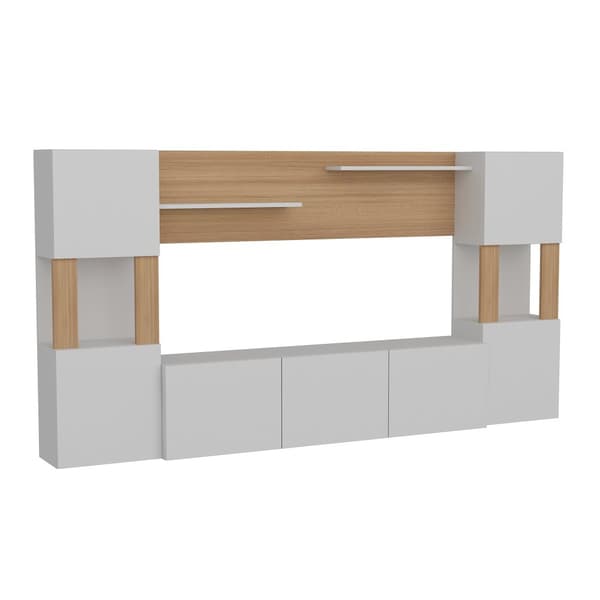 TV-enhet Lore - Hvit, Teak