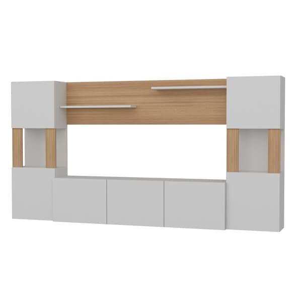 TV-enhet Lore - Hvit, Teak