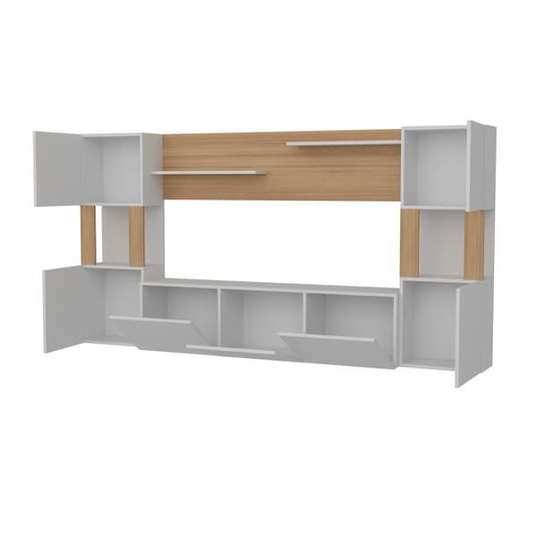 TV-enhet Lore - Hvit, Teak
