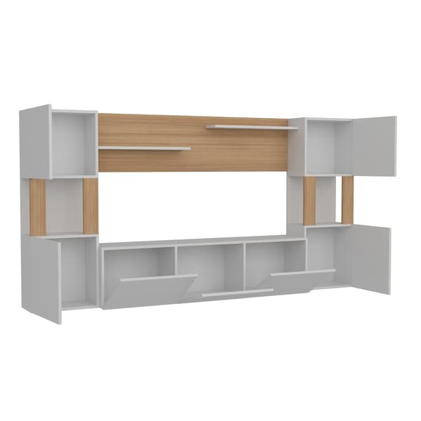TV-enhet Lore - Hvit, Teak