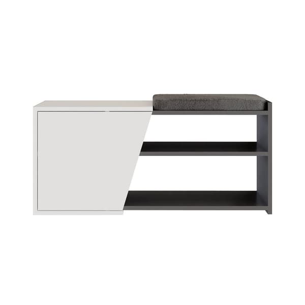 Kenkäkaappi Fiona Bench - antrasiitti, valkoinen