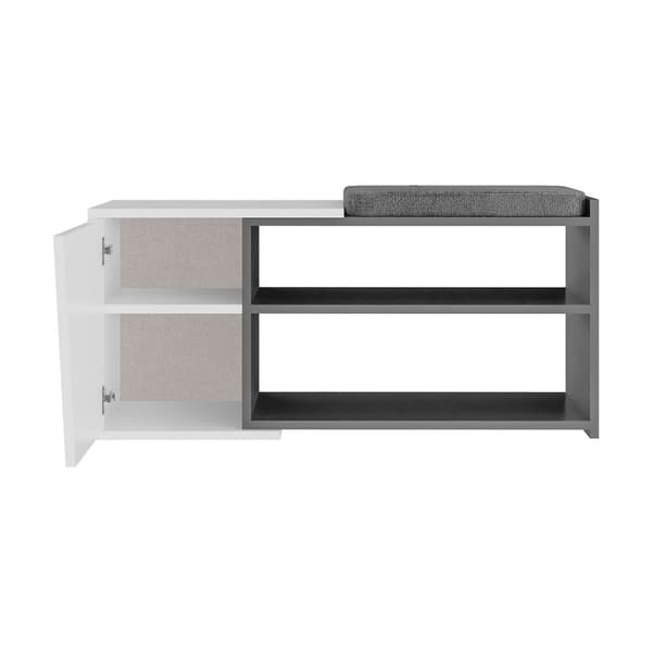Kenkäkaappi Fiona Bench - antrasiitti, valkoinen