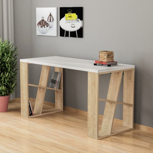 Study Desk Honey - Hvid, Eg