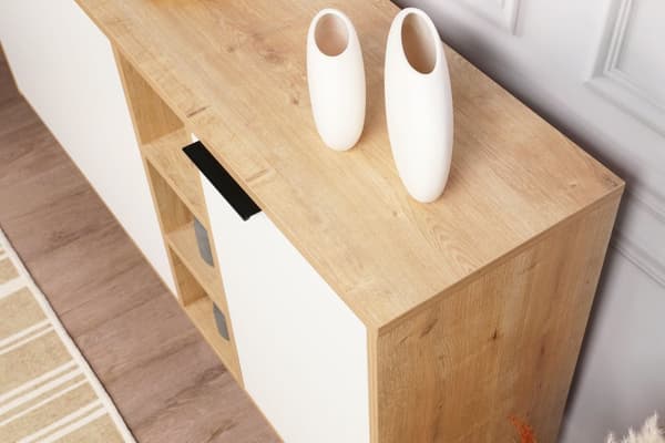 Konsoli Clara Console - tammi, valkoinen