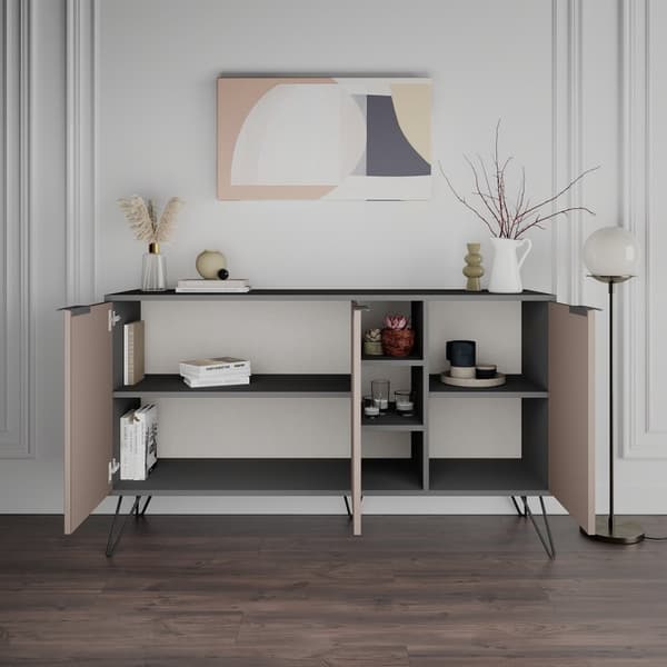 Console Clara Console - Antrasitt, Lett Mokka