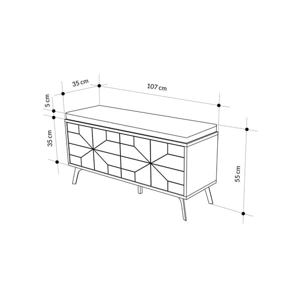 Kenkäkaappi Dune Bench - valkoinen