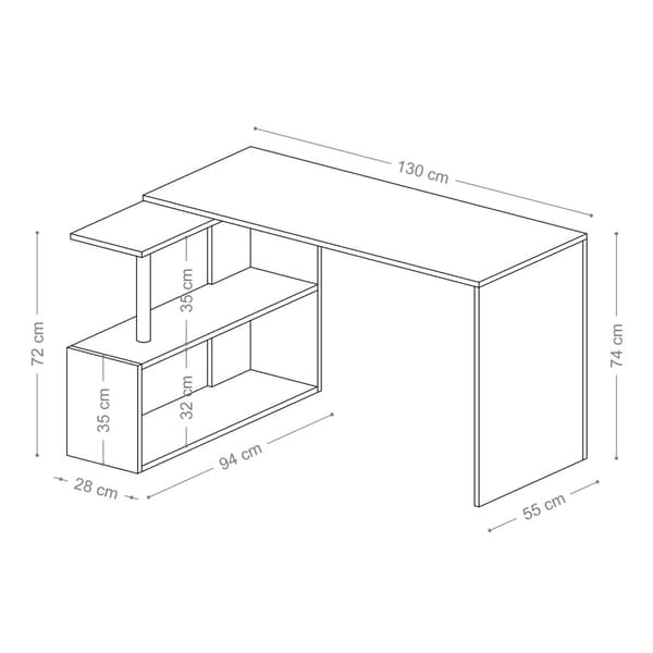 Studiebord Gelincik - Hvid