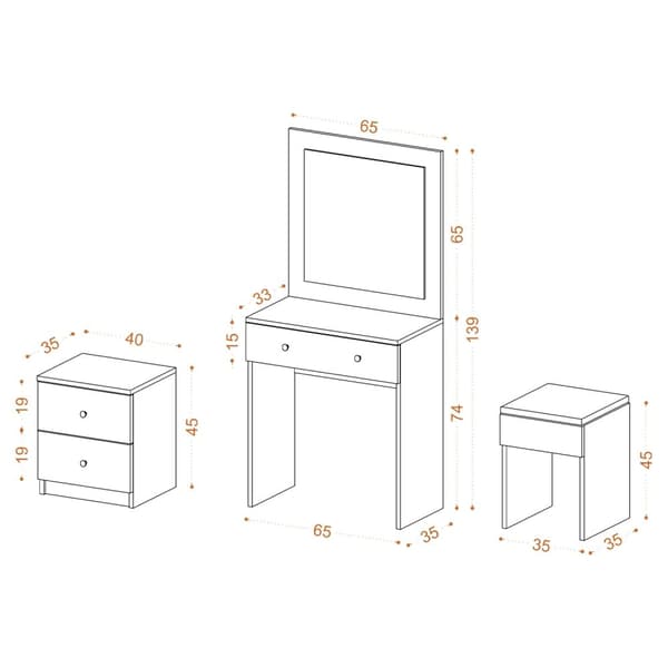 Sminkbord Nice - Vit