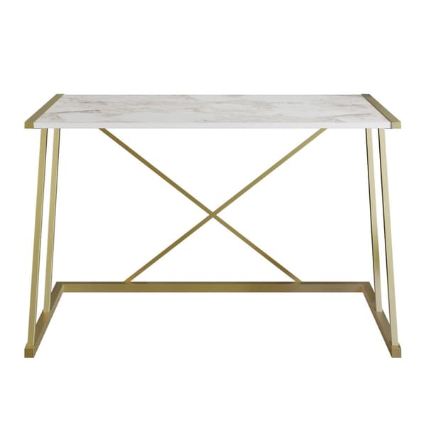 Study Desk Anemon - Hvid, Guld