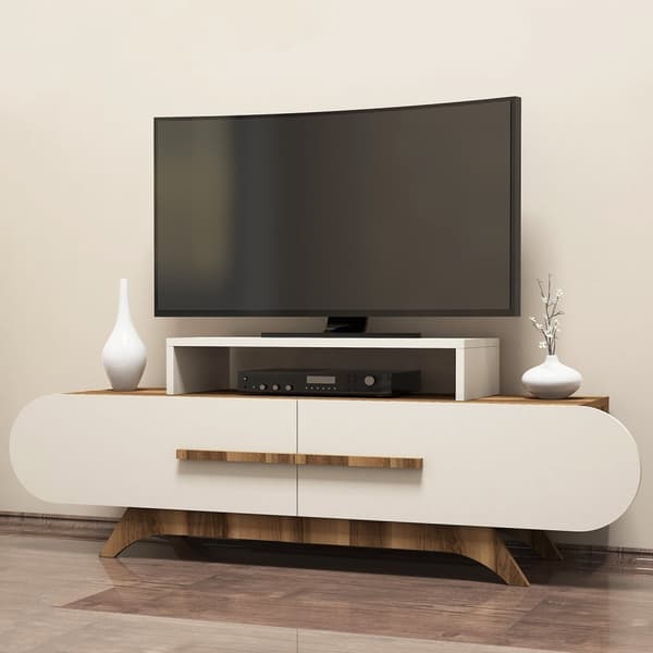 TV Stand Rose - Valnød, Creme