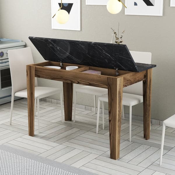 Köksbord Kiev 509 - Valnöt, Svart