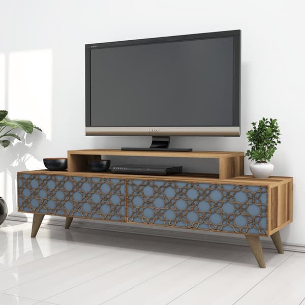 TV Stand City - Walnut, Chalcedony