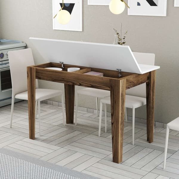 Køkkenbord Kiev 505 - Valnød, Hvid