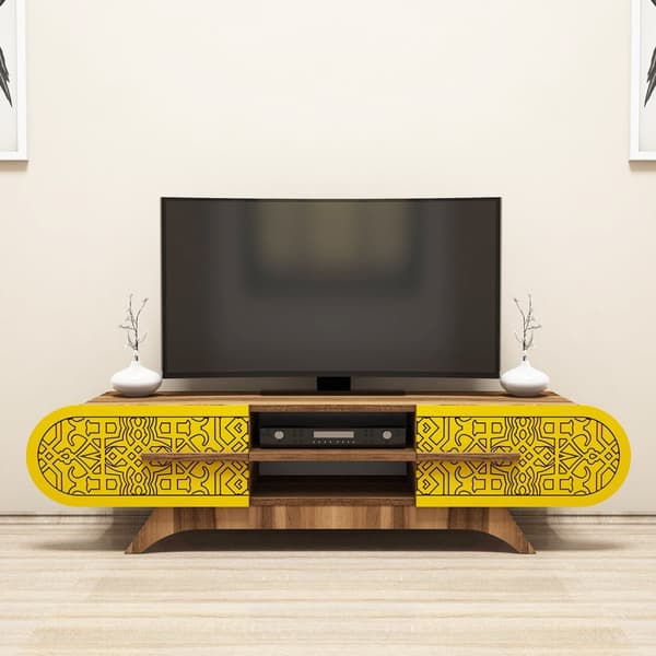 TV Unit Defne - Valnøtt Gul